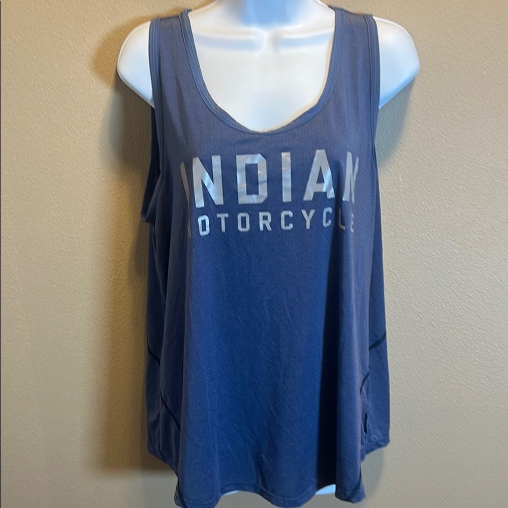 Indian Motorcycle Womens Performance Tee Relaxed Fit T-Shirt Blue SzXL